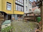 Familienglück mit Kamin und Garten – Obergeschosswohnung in der Neustadt - Terrasse am Haus