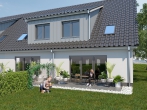Wohnen im Grünen: Neubau von vier Reihenhäusern in Melchiorshausen - Reihenhausensemble Bollmannsdamm Garten und Terrasse