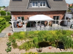 Helles, energieeffizientes Rotklinkerhaus in ländlicher Idylle mit großem Garten - Terrasse nach Süden