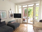 Bürgerpark-Nähe: Helle 3‑Zimmer-Wohnung mit Garten - Wohnbereich mit Zugang zur Terrasse